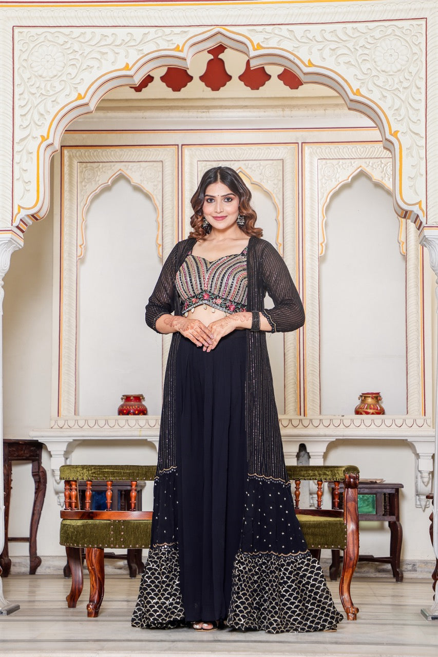 Black colour palazzo suits hotsell