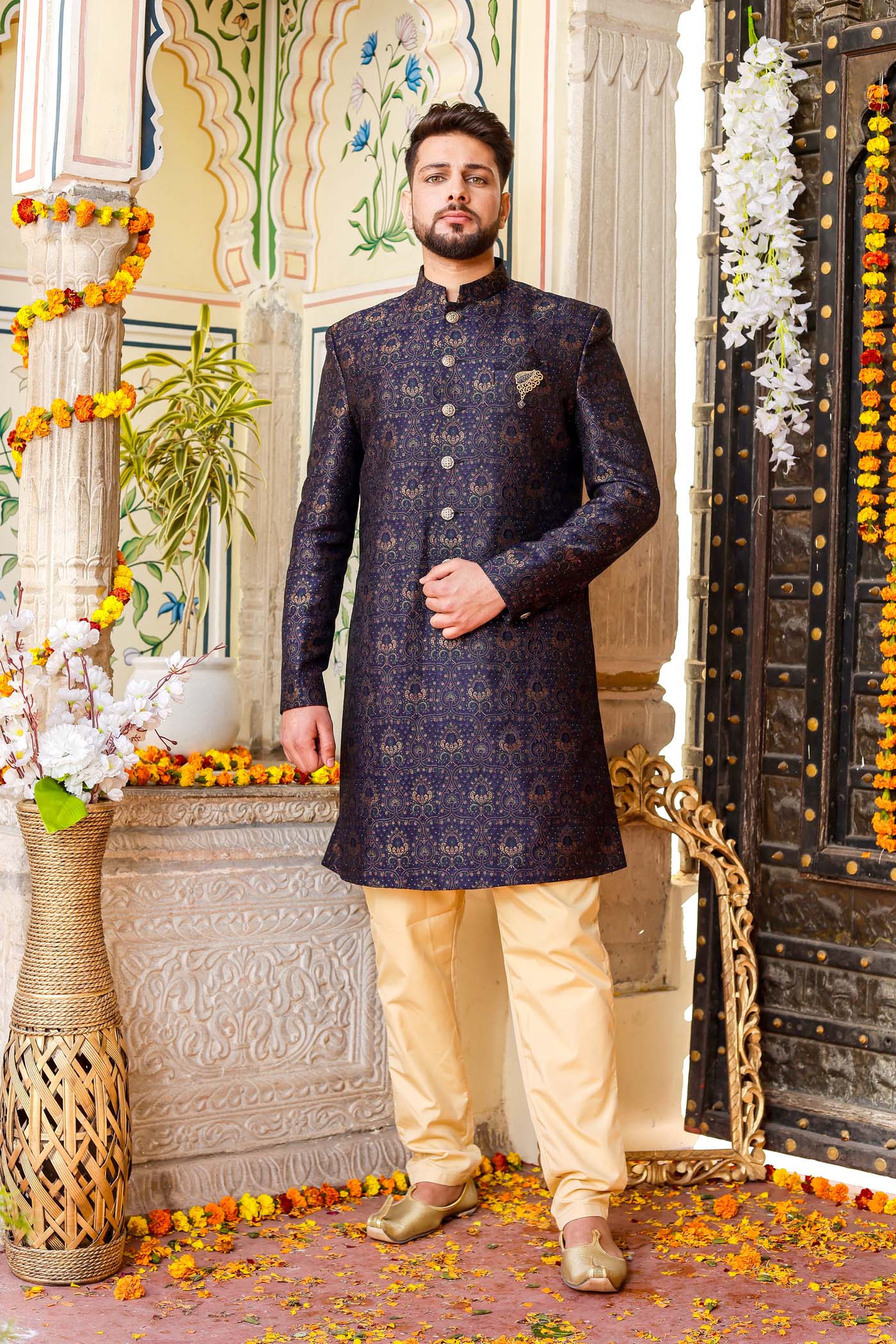 Navy blue western sales suit