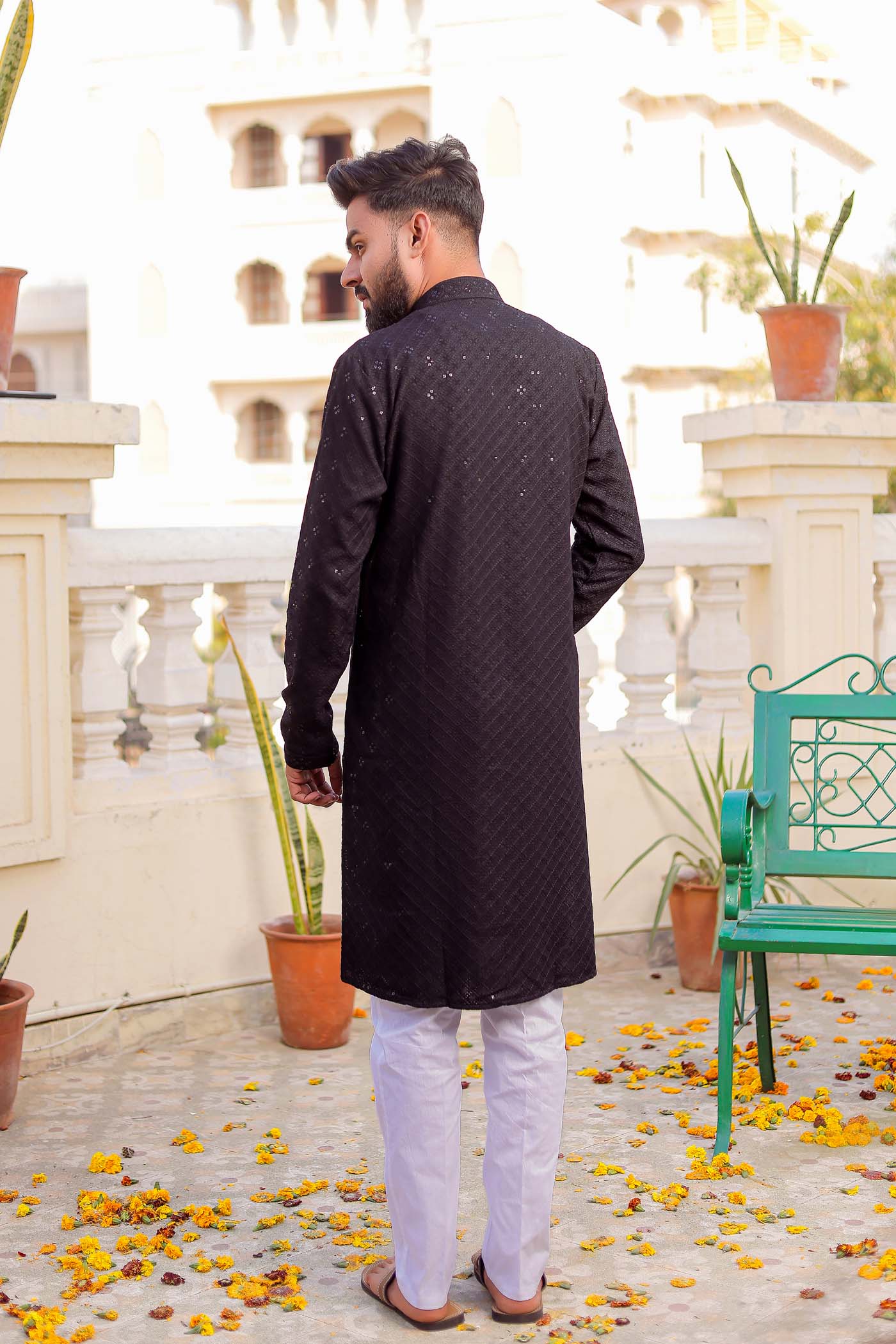 Black kurta suit best sale