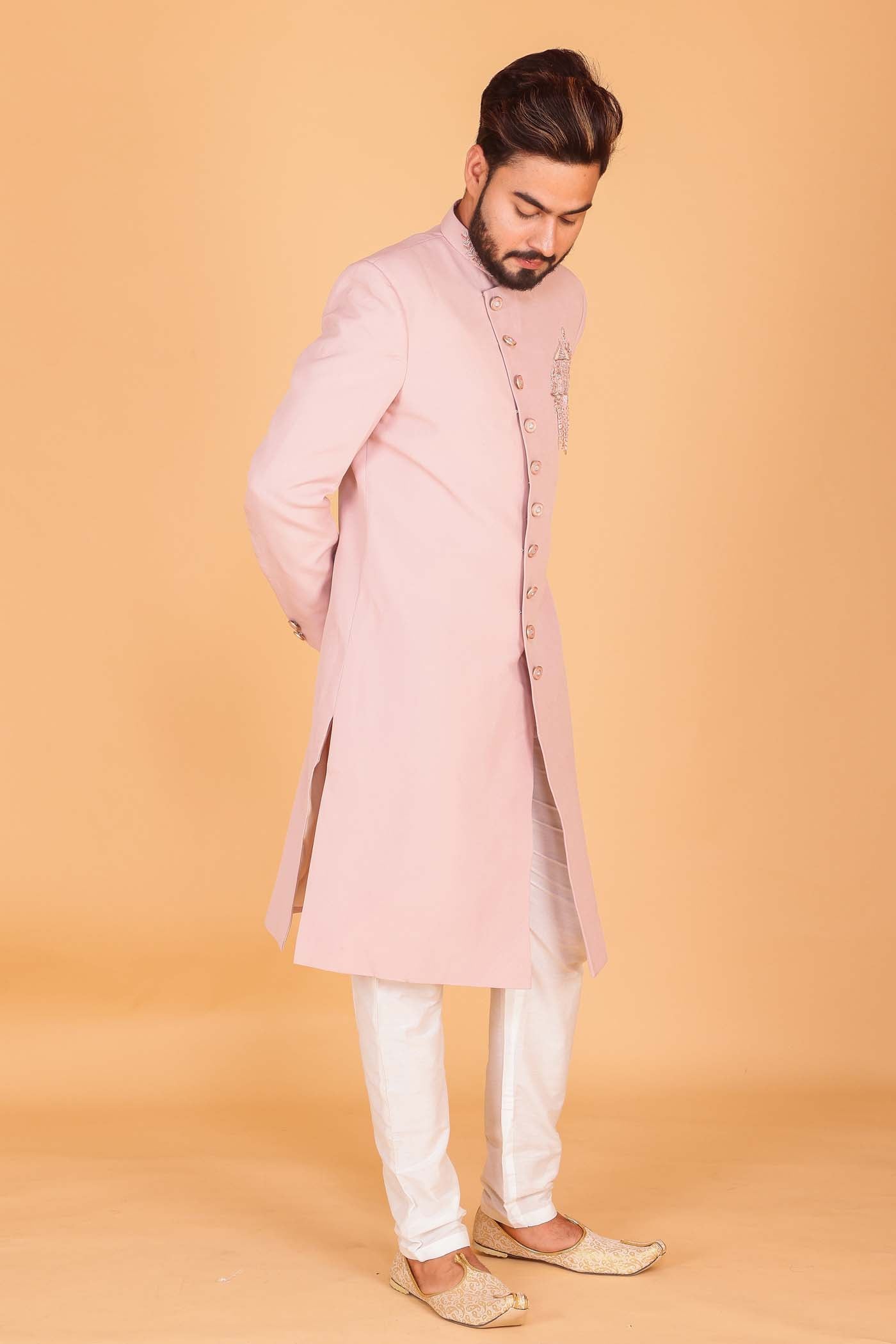 Dusty Pink Sherwani Suit Elegant Traditional Wear Ladlee Direct