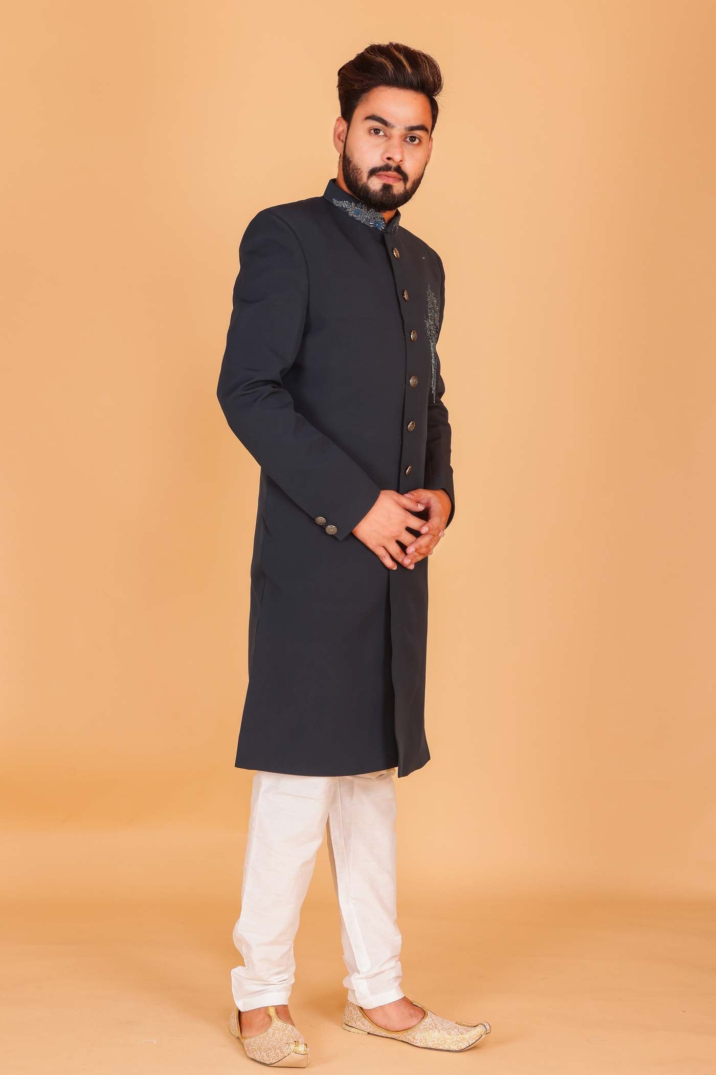 Peacock sherwani hotsell